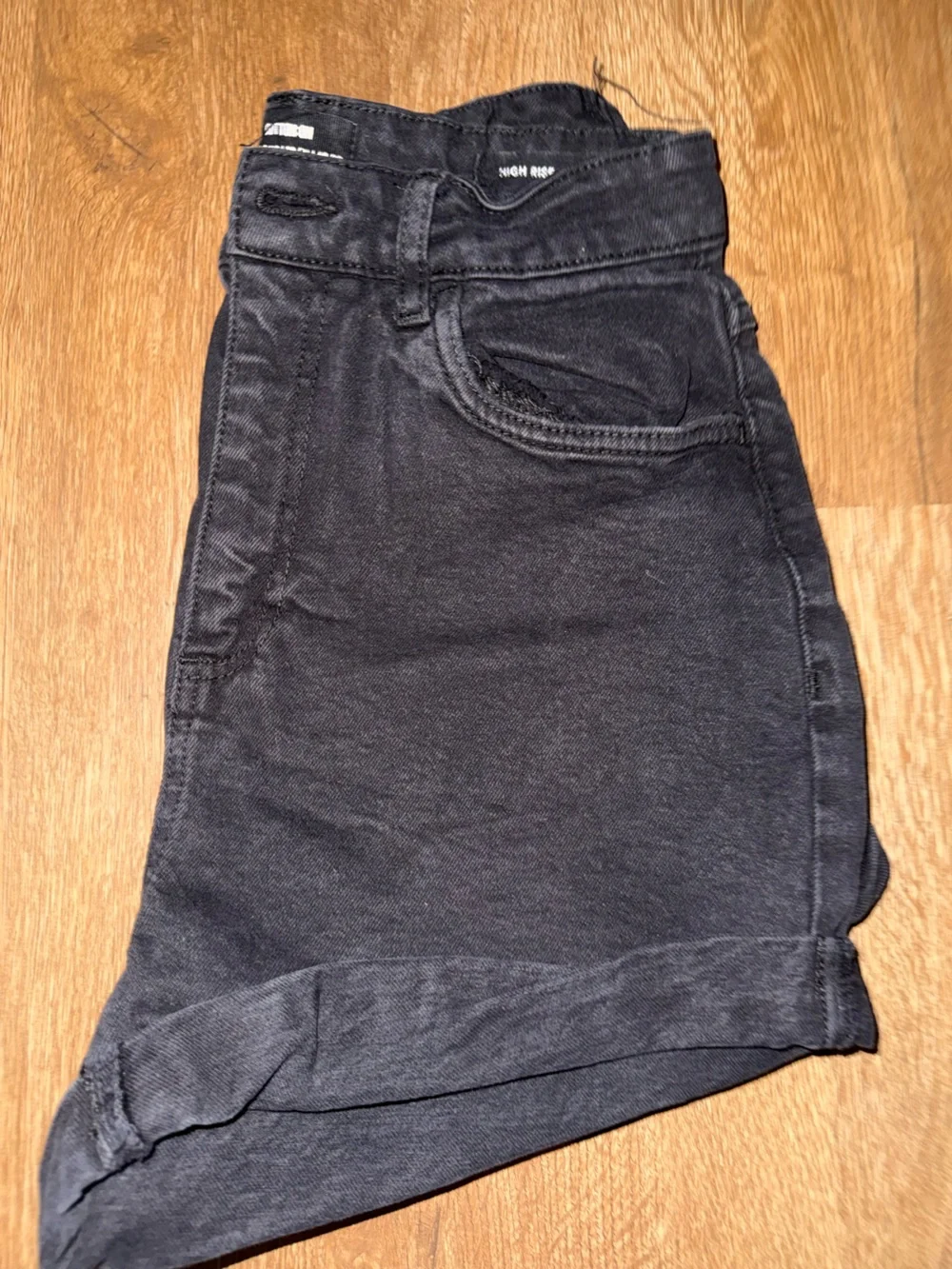 Cotton On High-Rise Black Denim Shorts